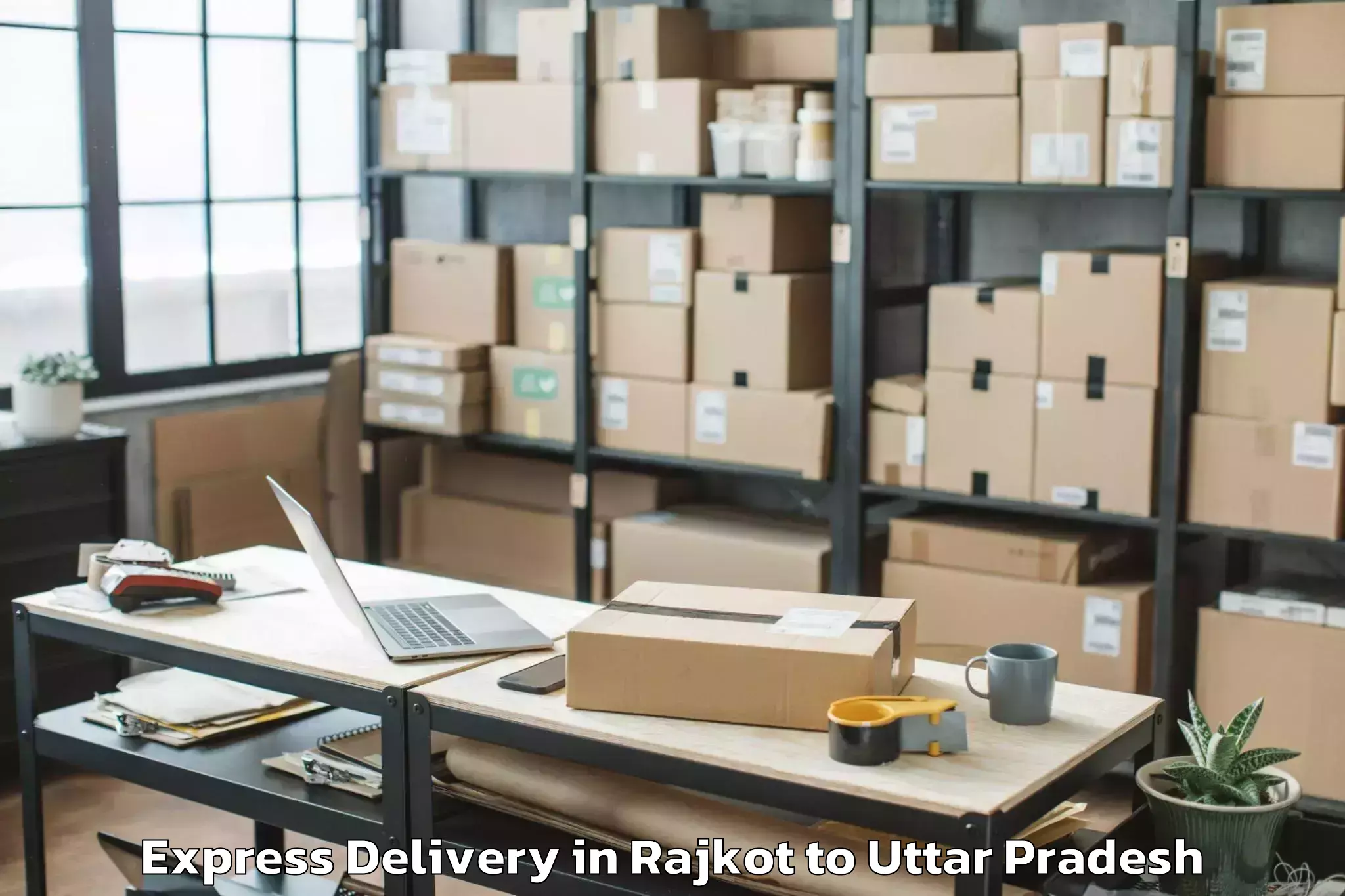 Professional Rajkot to Jalaun Express Delivery